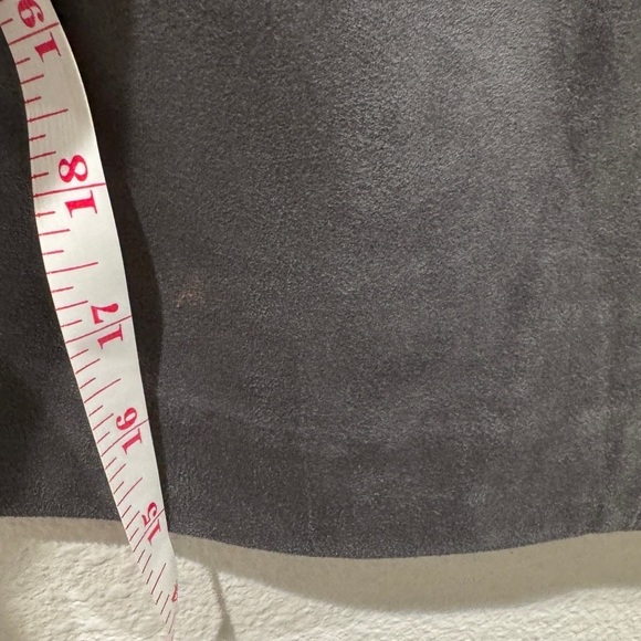 LOFT Faux Suede Grey Straight Side Slits Skirt Size 2 Petite - Picture 11 of 13